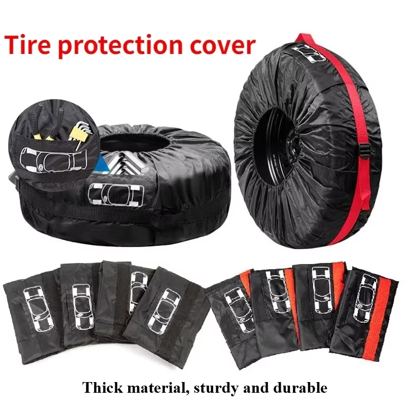 1 قطعة غطاء الإطارات الاحتياطية للسيارة البوليستر السيارات عجلة الإطارات تخزين أكياس إطارات السيارة اكسسوارات الغبار واقية التصميم