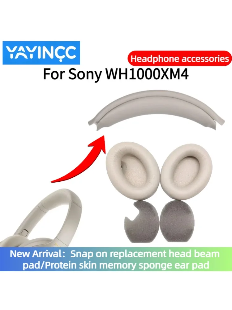 Wymienne nakładki na pałąk/nauszniki z pianki memory z powłoką proteinową do słuchawek Sony WH-1000XM4, części zamienne do naprawy, łatwe w montażu. — zdjęcie produktu 7