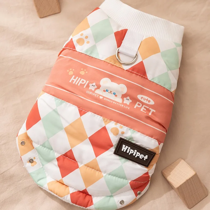 

Оранжевый маленький медведь, мальтийская собака, пальто, теплая зимняя утолщенная хлопковая куртка, пуховик-бишон, тедди, мультяшная куртка