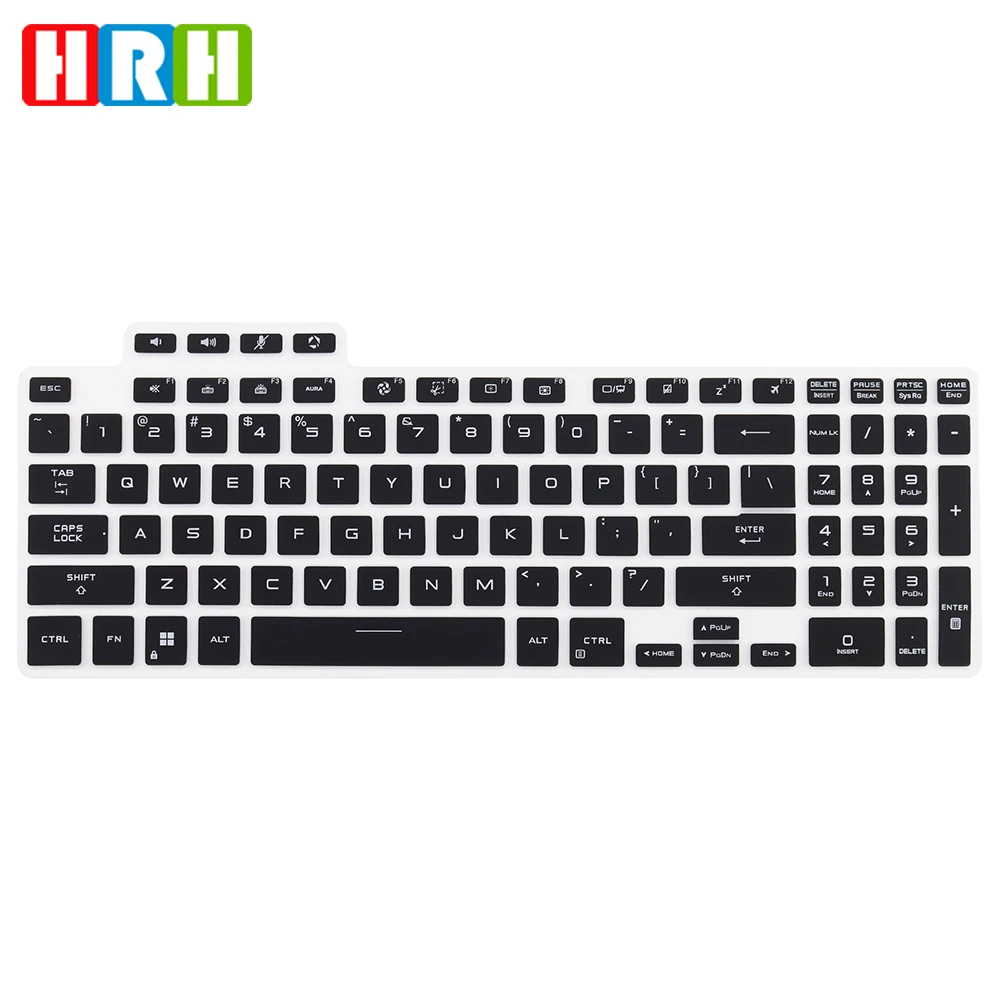 HRH Silicone Keyboard Cover laptop Skin Protector For Asus Tianxuan 3(FX507), Tianxuan 3 Ruilong Edition，Tianxuan air 2022