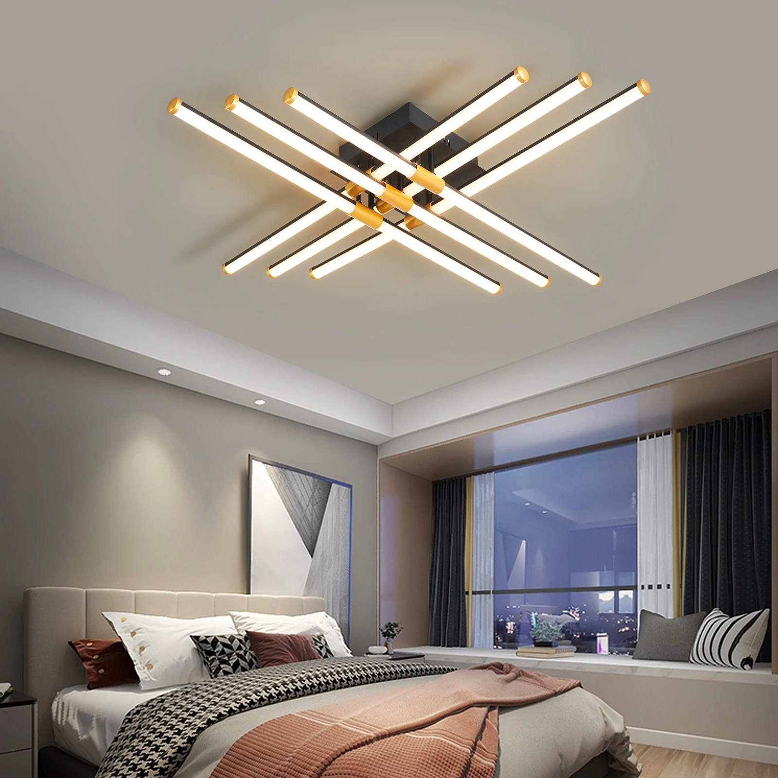 NEO Gleam Smart Bluetooth LED Ceiling Chandeliers Dimmable Compatible with Alexa  For Bedroom Living Room Study Room Chandelier