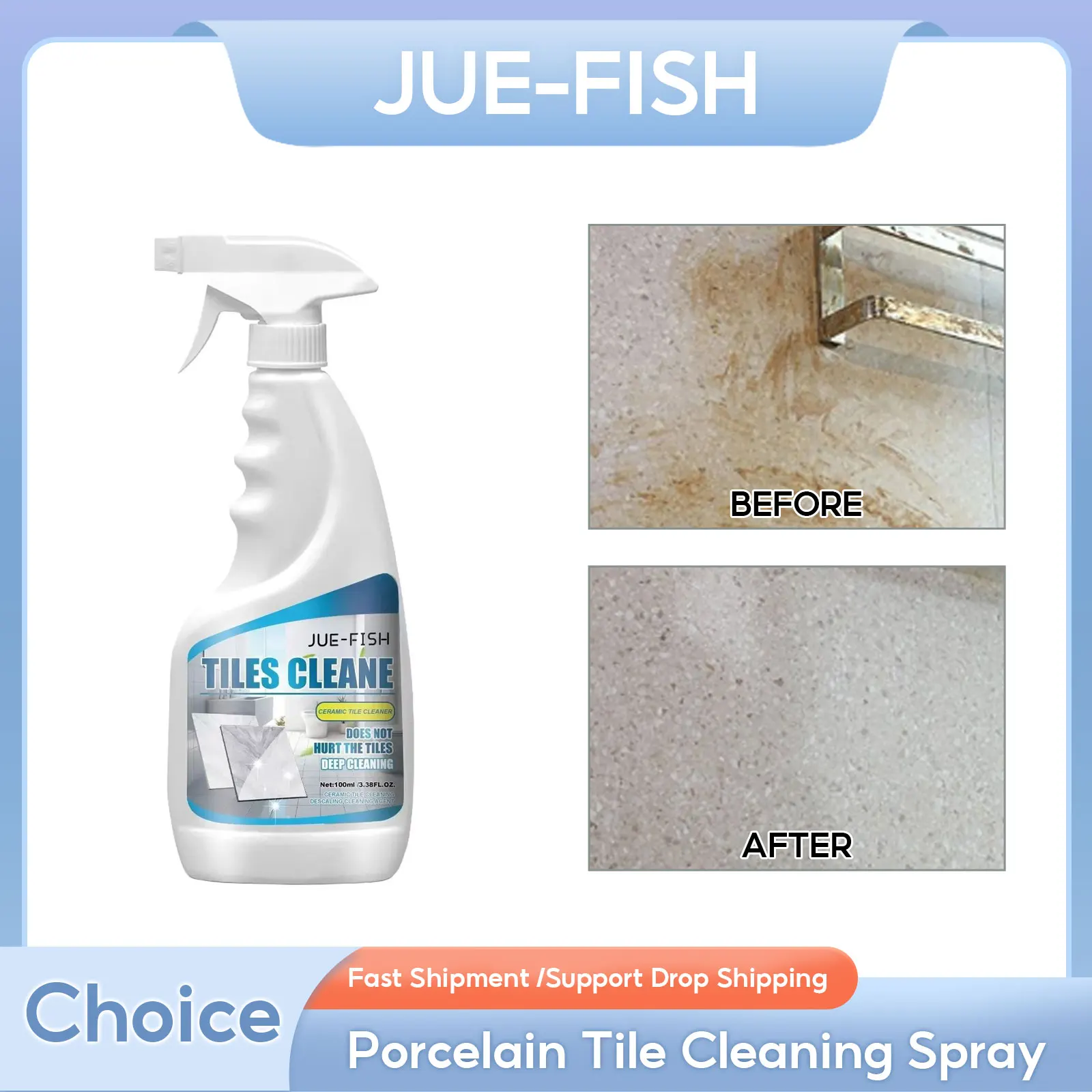 Porcelain Tile Marble Cleaning Spray Rust Stains Removal Decontamination Floor Cleaner Moisture Proof Ceramic Tile Maintenance