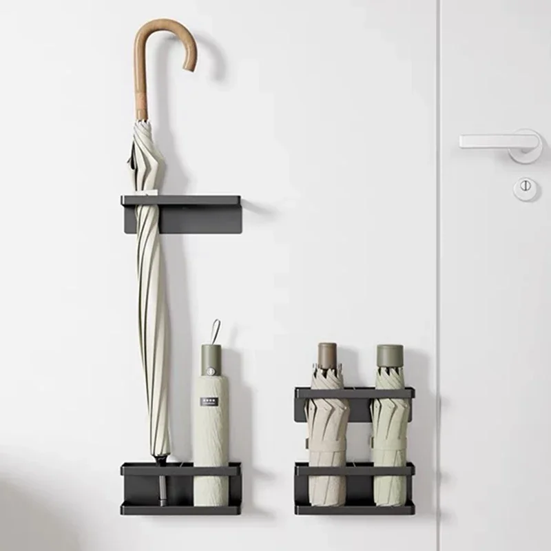 For Office Home Wall Mounted Umbrella Carbon Steel Stand Holder Adjustable Height Umbrella Storage Shelf Hanger Organizer