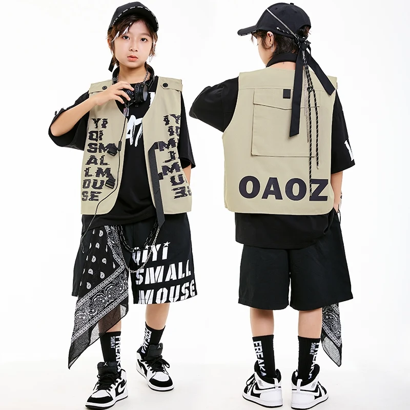 

Cool Fashion Street Dance Hip Hop Performance Jazz Dance Costume Boys Girls Loose Outfits Stage Clothes Children Wear DN20424