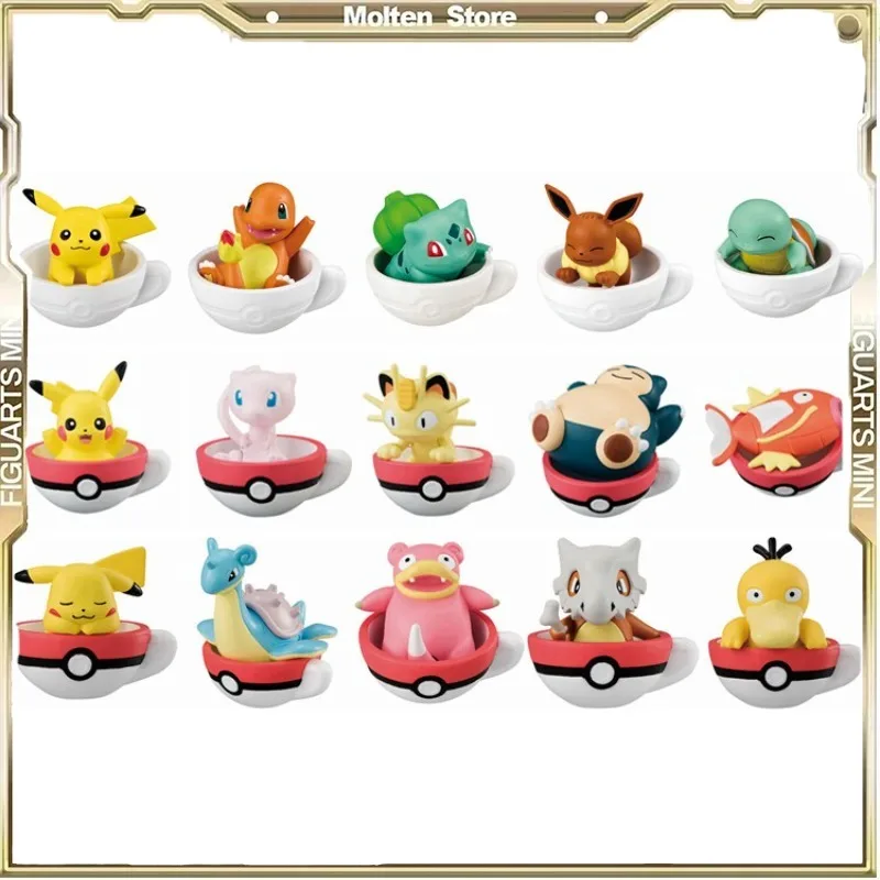 

Bandai Gashapon Anime Pokémon in Teacups Pikachu Bulbasaur Magikarp Lapras Slowpoke Action Figure Model Toy Collect Gifts