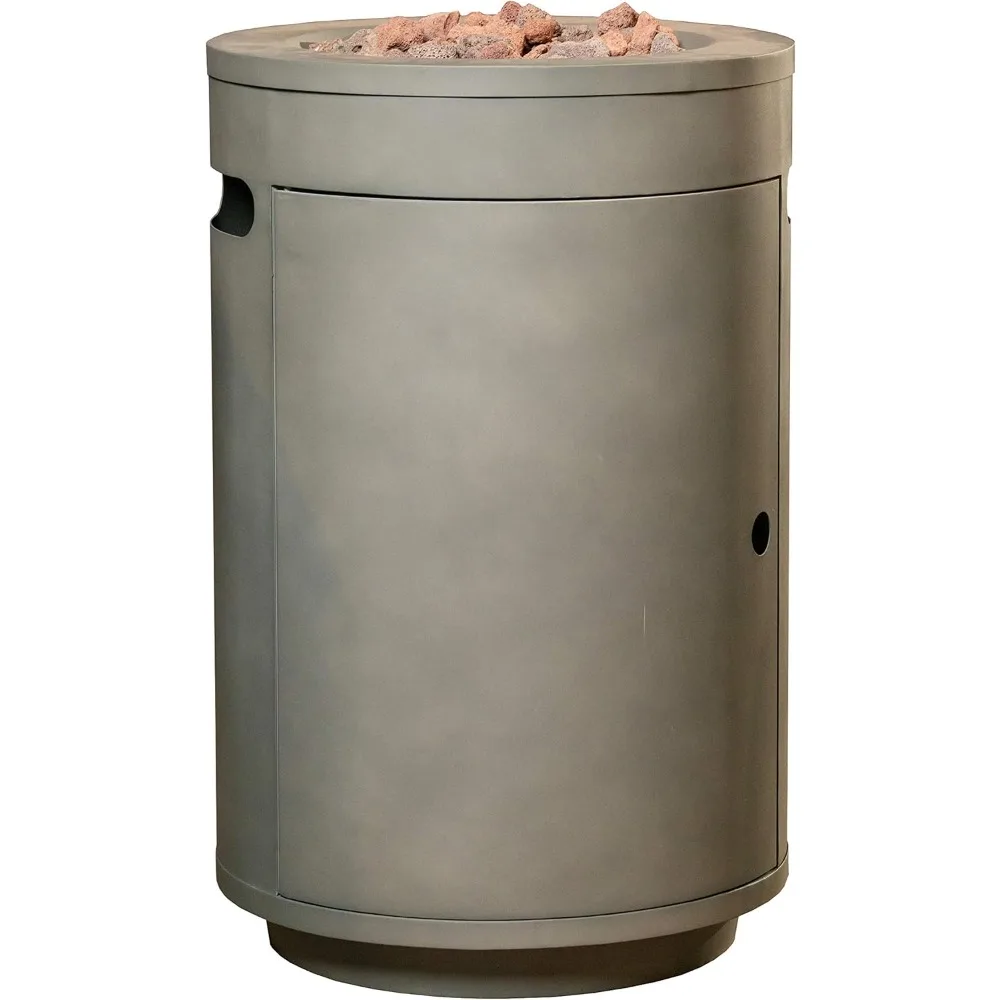 

Gray 16-Round Stainless Steel Gas Fire Column with 30,000 BTU Heat Output by Bond Manufacturing