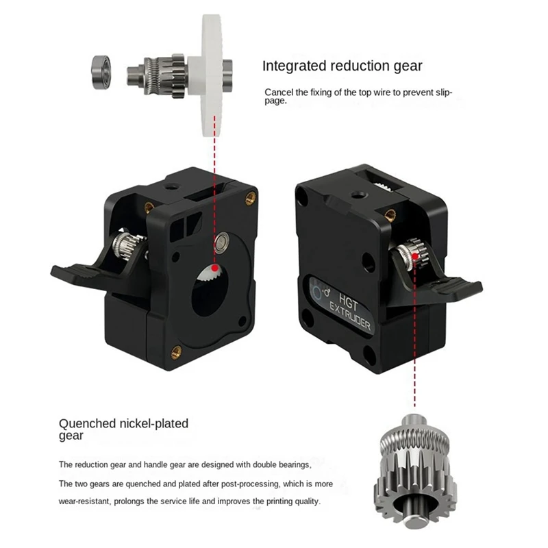 HTG Double Gear Reduction Extruder High Precision Feeding Flexible Filament Available 3D Printer Parts For CR-10 Ender-3