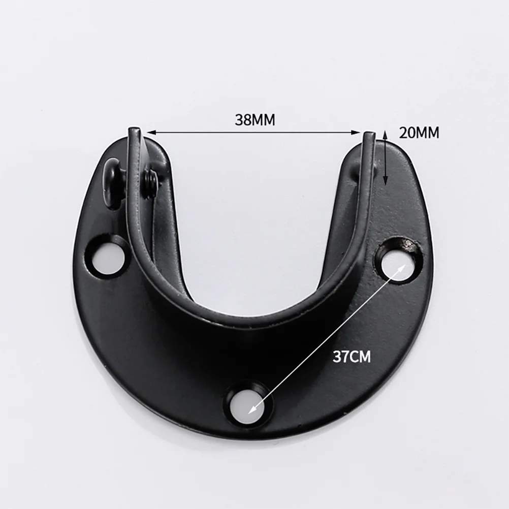 

2 Pcs Closet Rod Bracket Brackets Bathroom Holder Stainless Steel Pole for Curtain Socket Support Shower