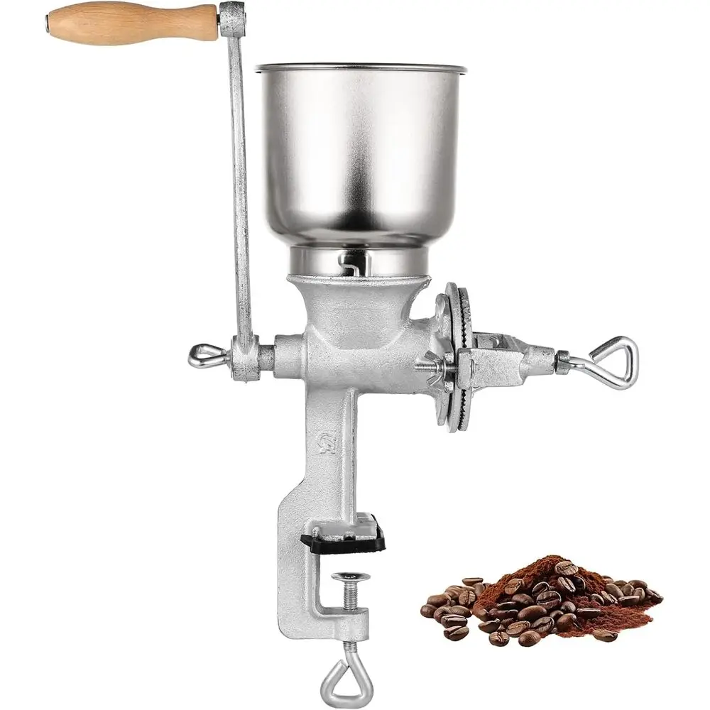 

Cast Iron Grain Grinder Manual Coffee Grinder, Heavy Duty Hand Grinder with Large Hopper for Barley Wheat Berries Coffee Chickpe
