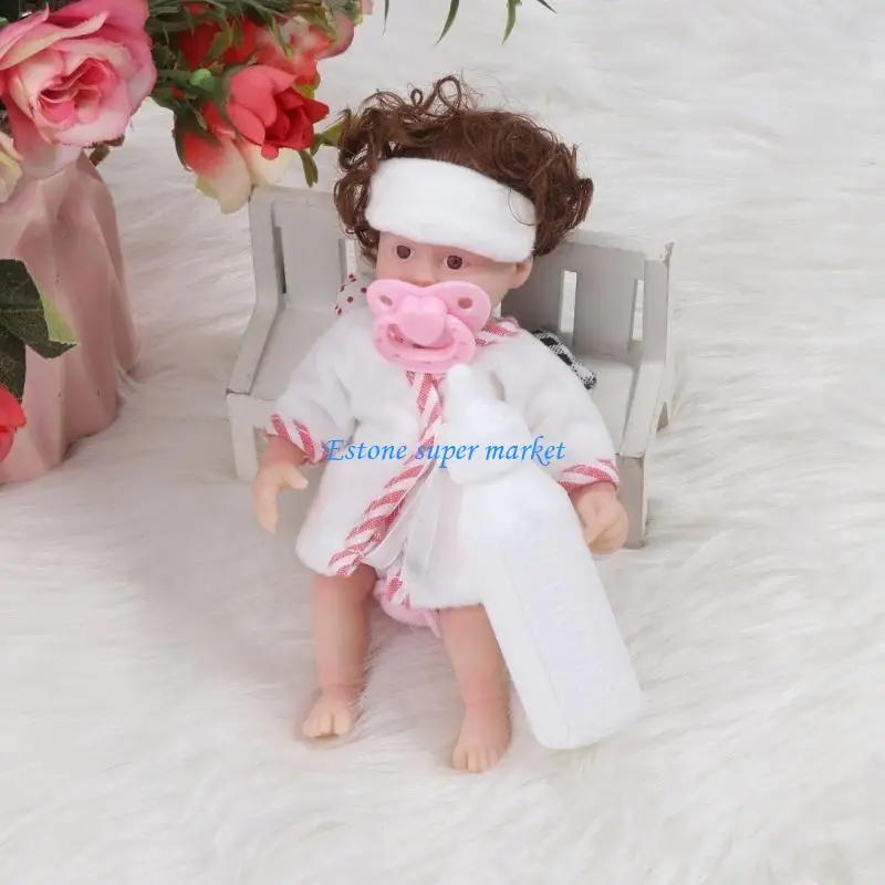 090B 6 Roleplay Girl Doll Reborns Toy Caucasian Infant Doll Great Garn para niños