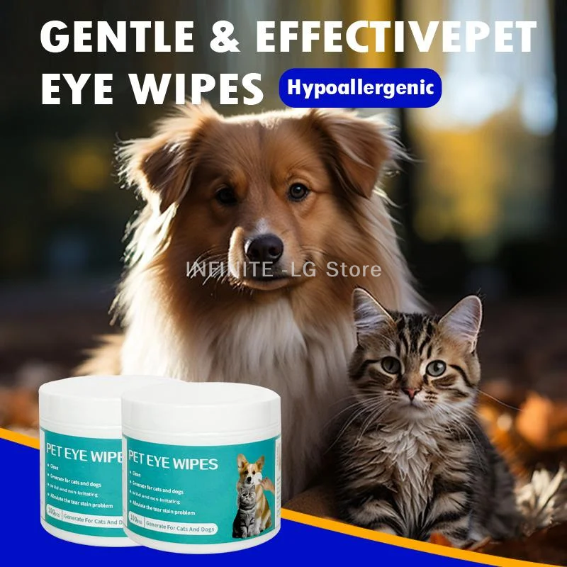 

Pet Maintenance Kit - 50/100 pcs Wet Disposable Wipes for Cleaning Tear Marks, Pet Ear, Eye & Teeth Hygiene.