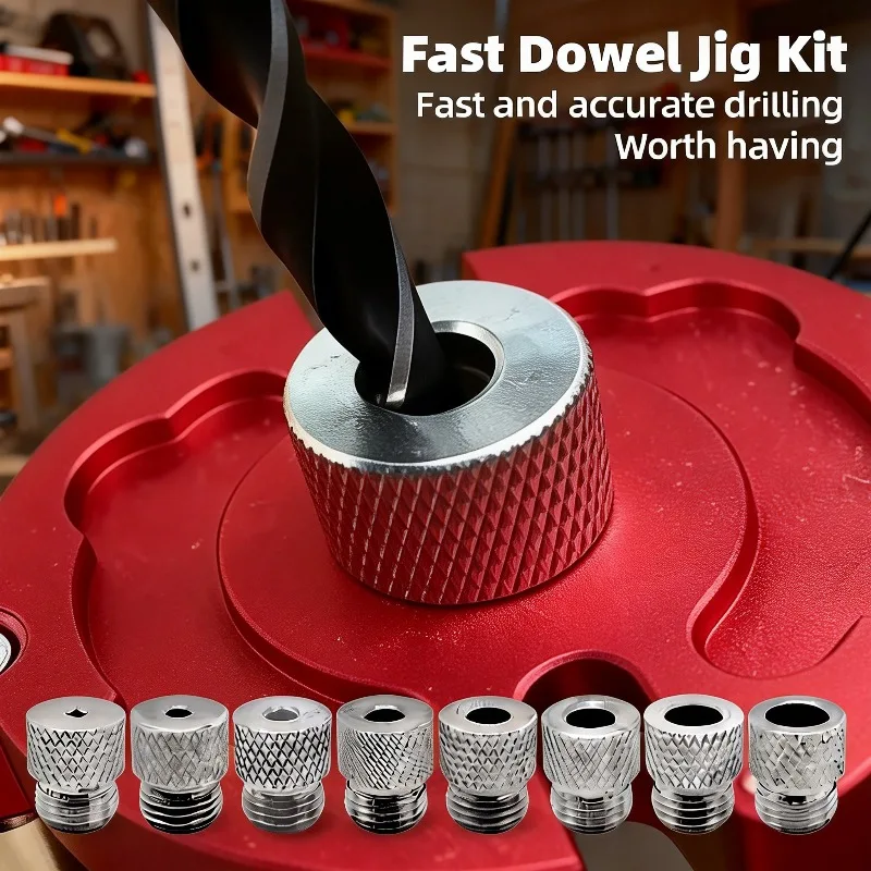 

Precision Self Center Dowel Jig Handheld Drill Guide for Straight Holes Woodworking Panel Hole Puncher Locator Tool