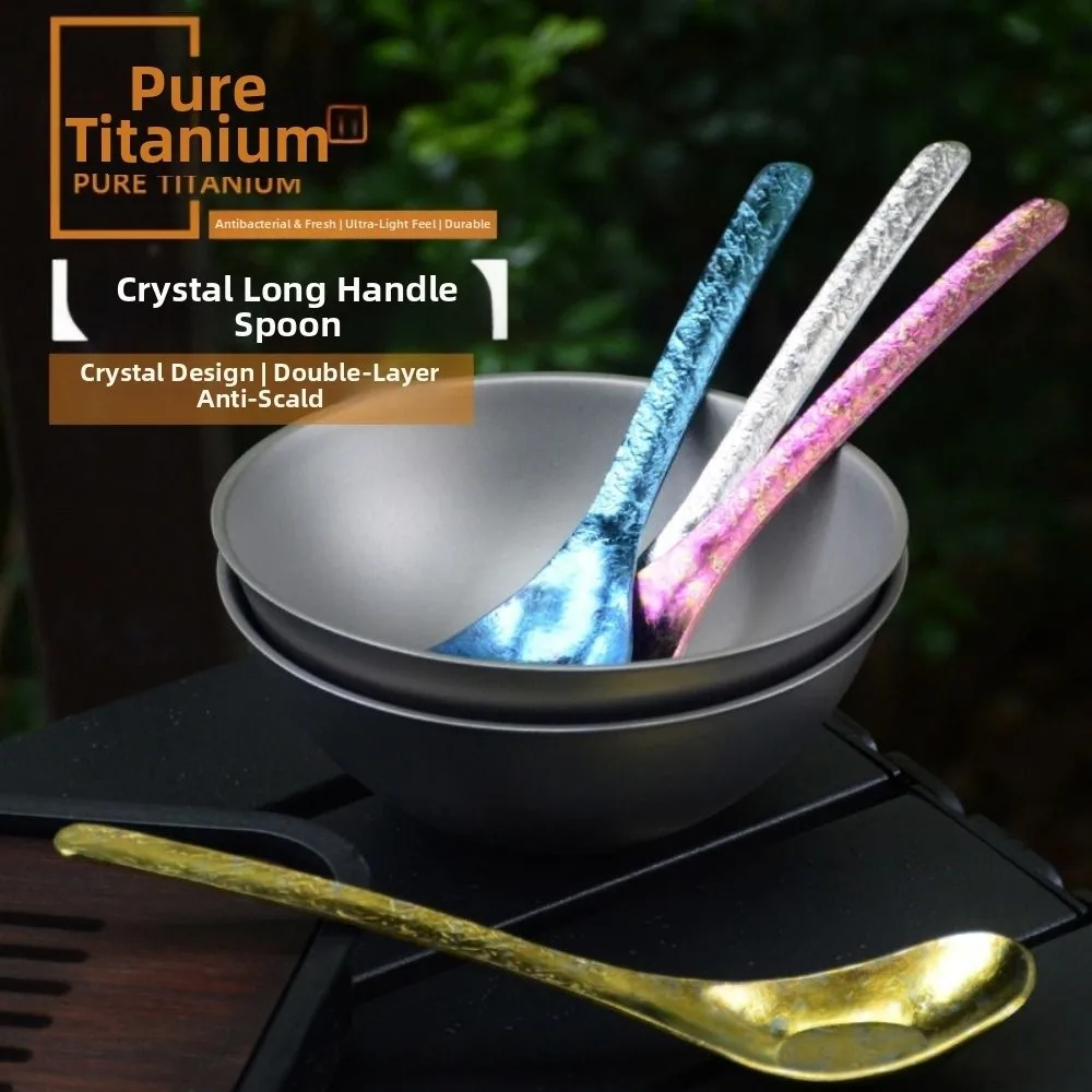 Portable Outdoor Camping Tableware Flower Crystal Stirring Light Luxury Food Coffee Spoon Convenient Environmental