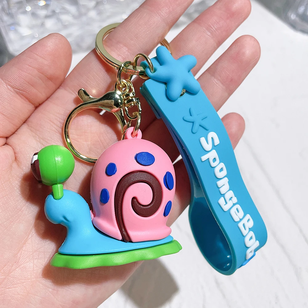 Anime Spongebob Schwammkopf Schlüsselanhänger Patrick Star Krabs Gary Sandy Kawaii Spielzeug Schlüsselanhänger Weihnachtsgeschenk Tasche Geburtstagsgeschenk für Kind