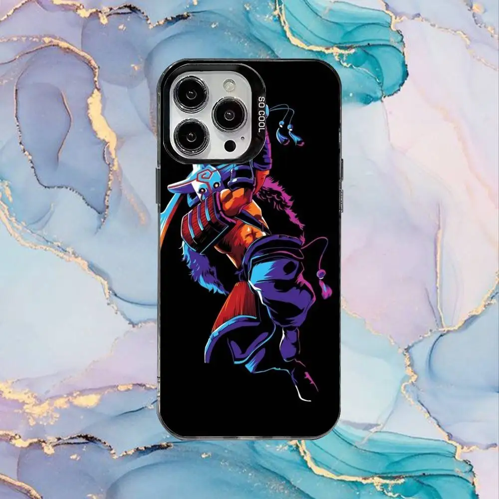 حافظة هاتف D-Dota 2 الرائعة لهاتف iPhone17,16,15,14,13,12,11 Plus، Pro Max غطاء مقاوم للصدمات من الحلوى السوداء غير اللامعة