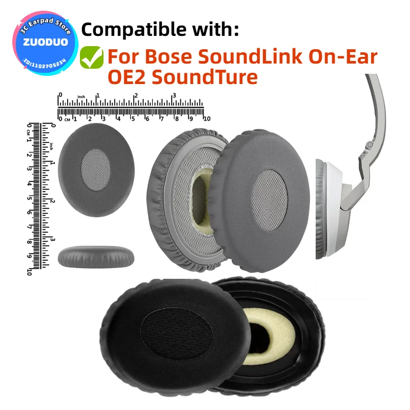 

Replacement Earpads for Bose SoundLink On-Ear OE2 SoundTure Earmuffs Ultra-soft Sponge Cushion Cover Headphone
