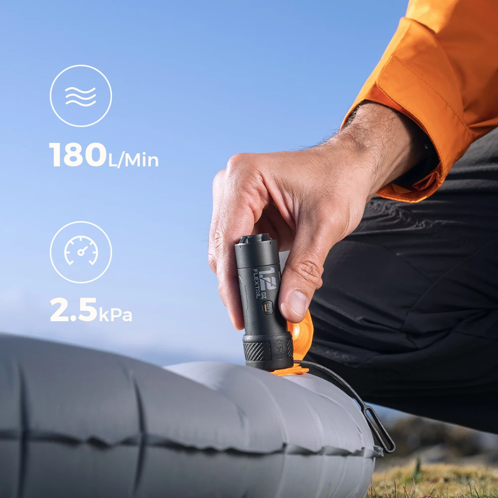 FLEXTAIL ZERO PUMP - 34g Portable Camping Air Pump Electric Inflator for Sleeping Pads, 1 Rechargeable Battery Included image 2