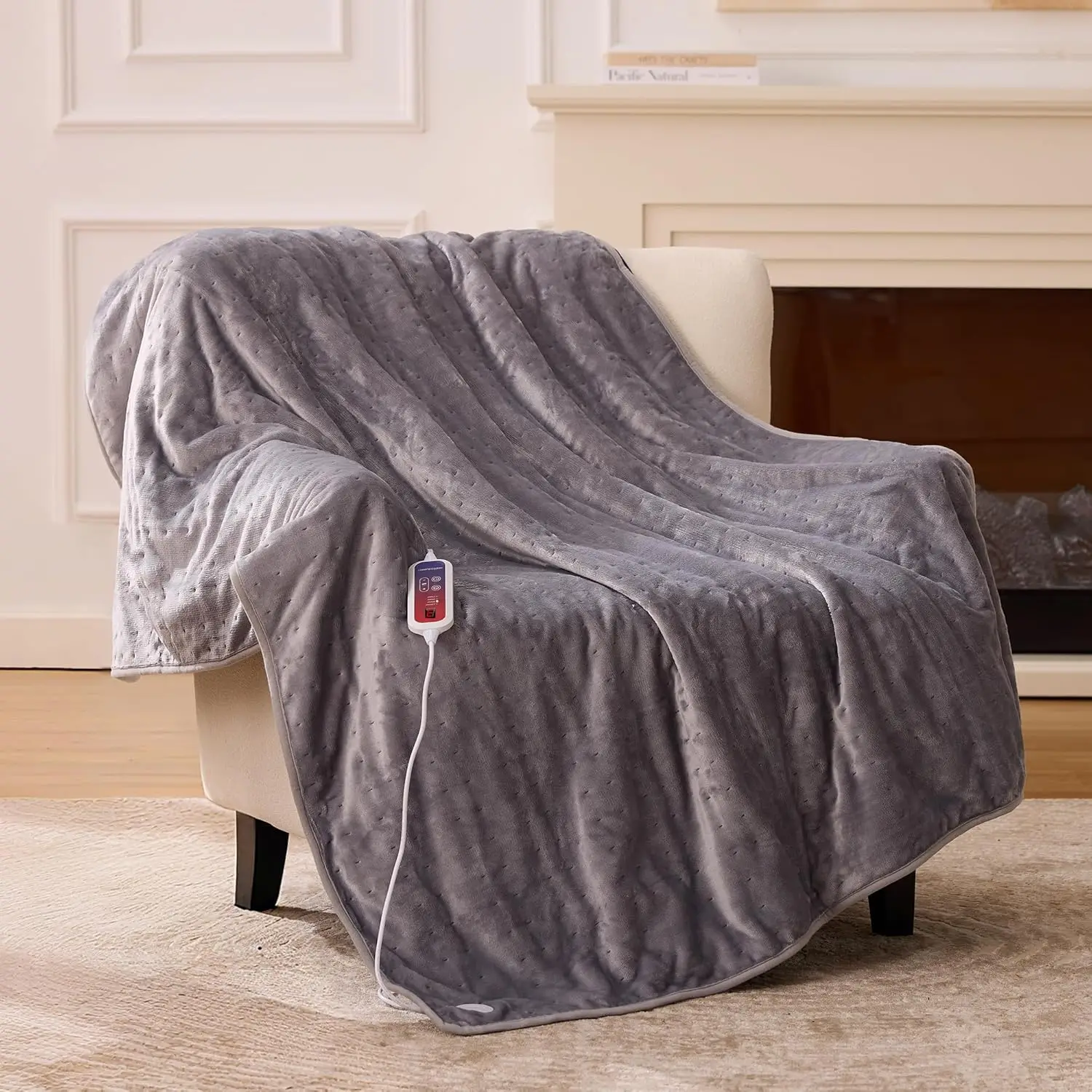 

Electric Heated Throw Blanket Twin Size 62x84 Inches, 6 Heat Levels & Timer, Soft Flannel Fleece, Overheat Protection