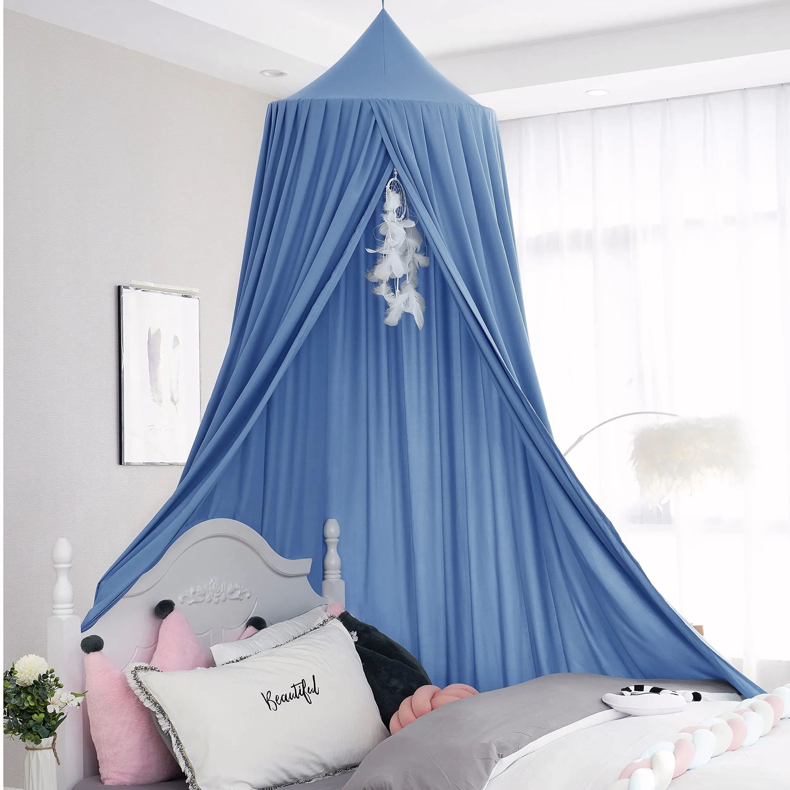 

Princess Decor Canopy for Kids Bed, Soft and Durable Tent Canopy Dreamy Mosquito Net Bedding, Children Reading Nook Canopies