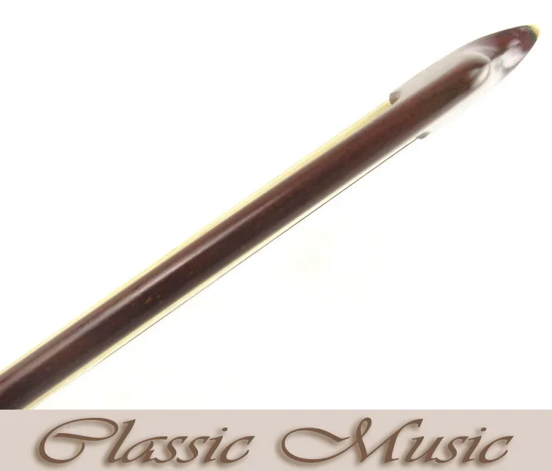 Silver Pernambuco Cello Bow with Red Horn Frog (4/4), Good Mongolian Horse Hair. - view 5