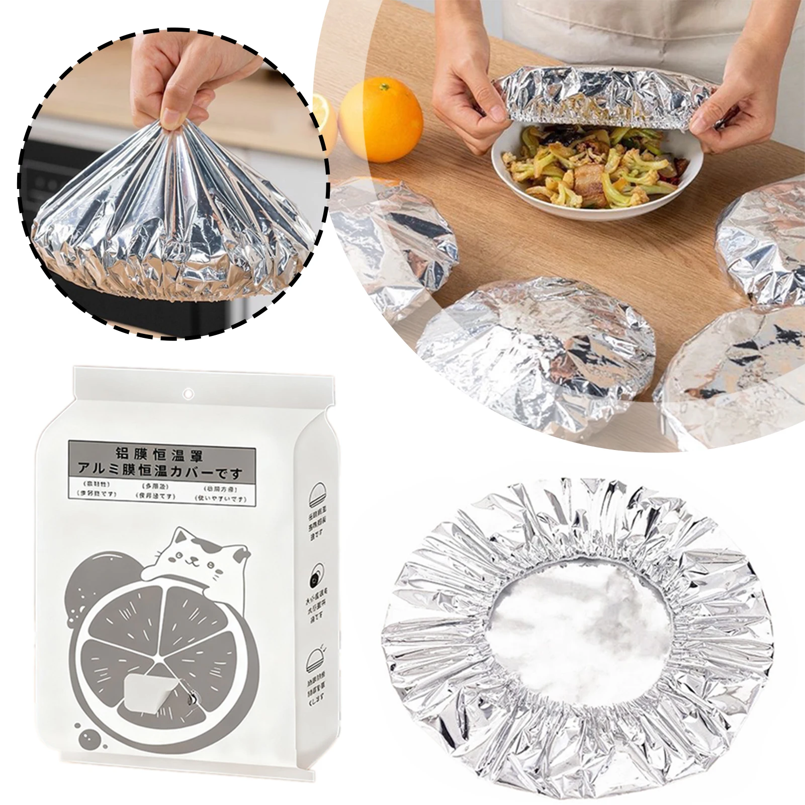 

90pcs Aluminum Foil Insulation Covers,Insulation Food Cover,Reusable Dustproof Food Dish Cover,Table Hot Food Insulation Cover