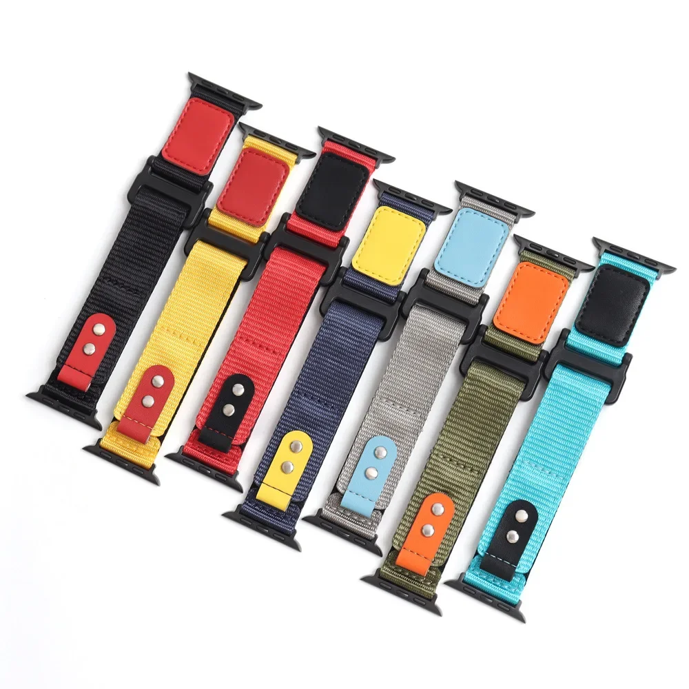 Nylon strap Velcro fit Apple Watch personality sports style spare strap apple watch bands colorful apple watch accessories