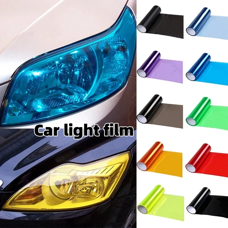 Headlight taillight tone film sticker Gloss transparent light smoke PVC film fog light film New car taillight covering film