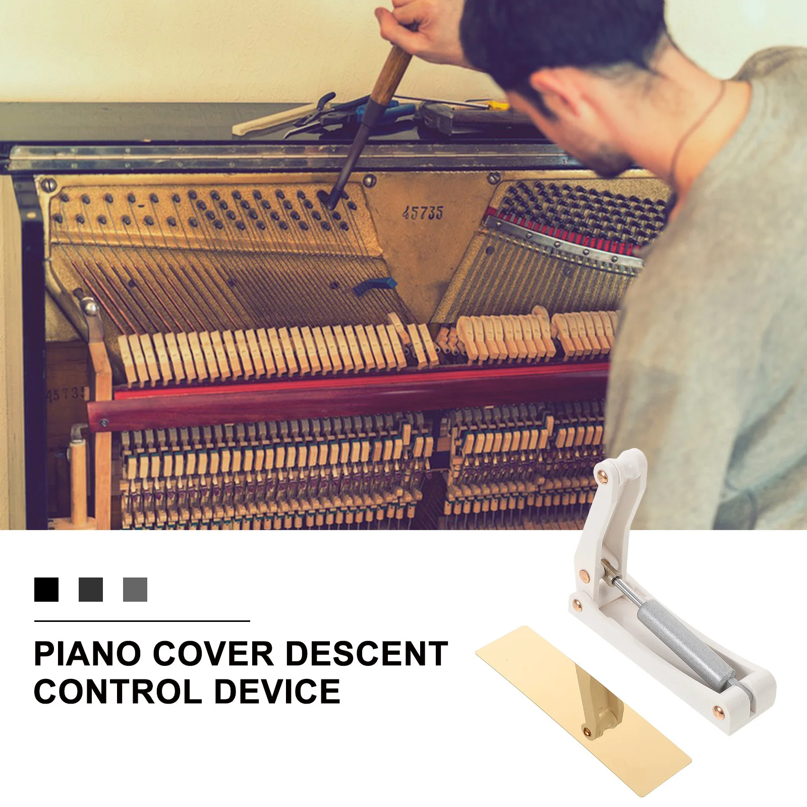 

Piano Hydraulic Slow Fall Device With Anti-Pinch Safety Mechanism For Smooth Descent Control Durable Plastic Steel Buffer Tool