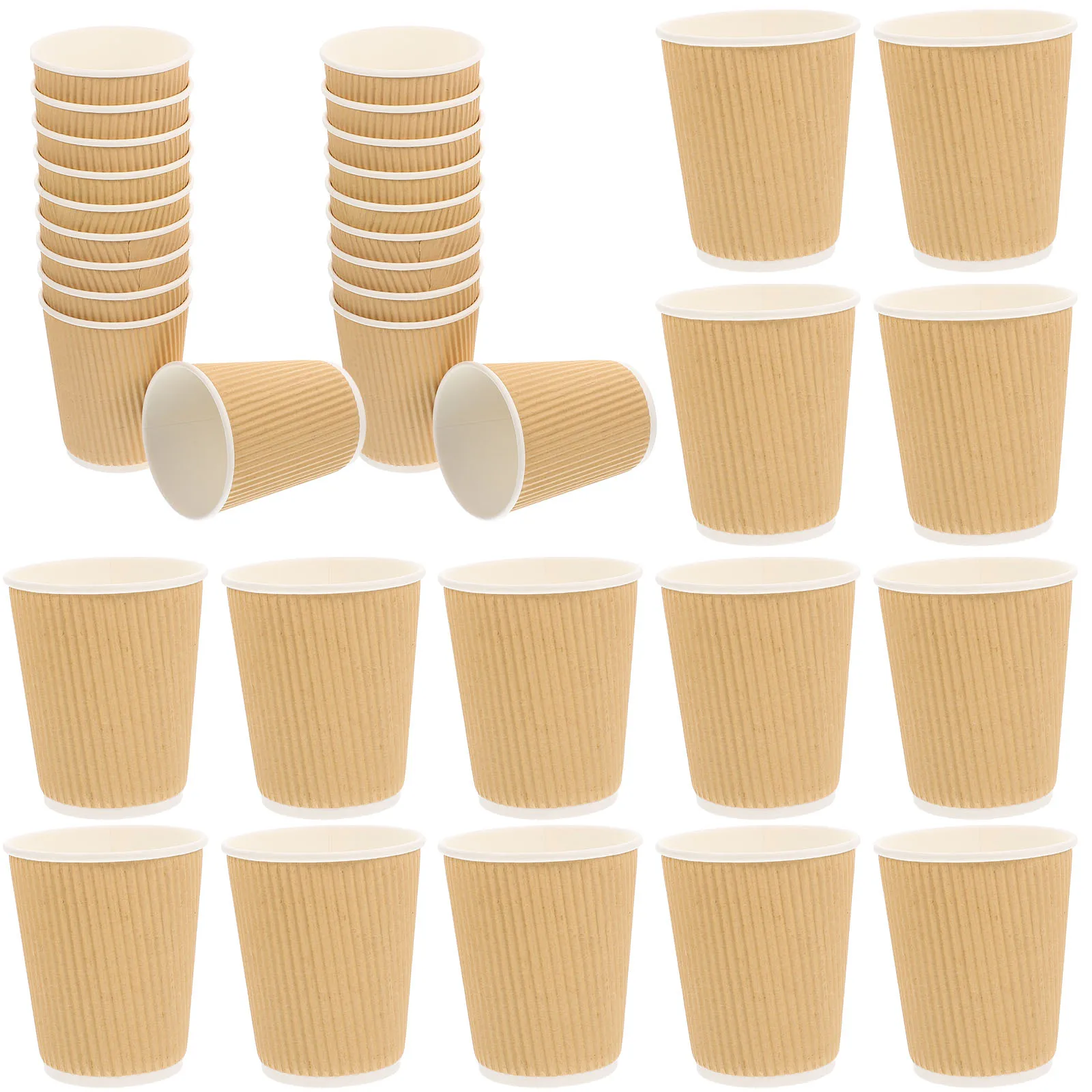 

50pcs Paper Disposable Hot Practical Juice Drinking Milk Cups Cold Takeaway Office Thicken Beverage Cups Milk Juice