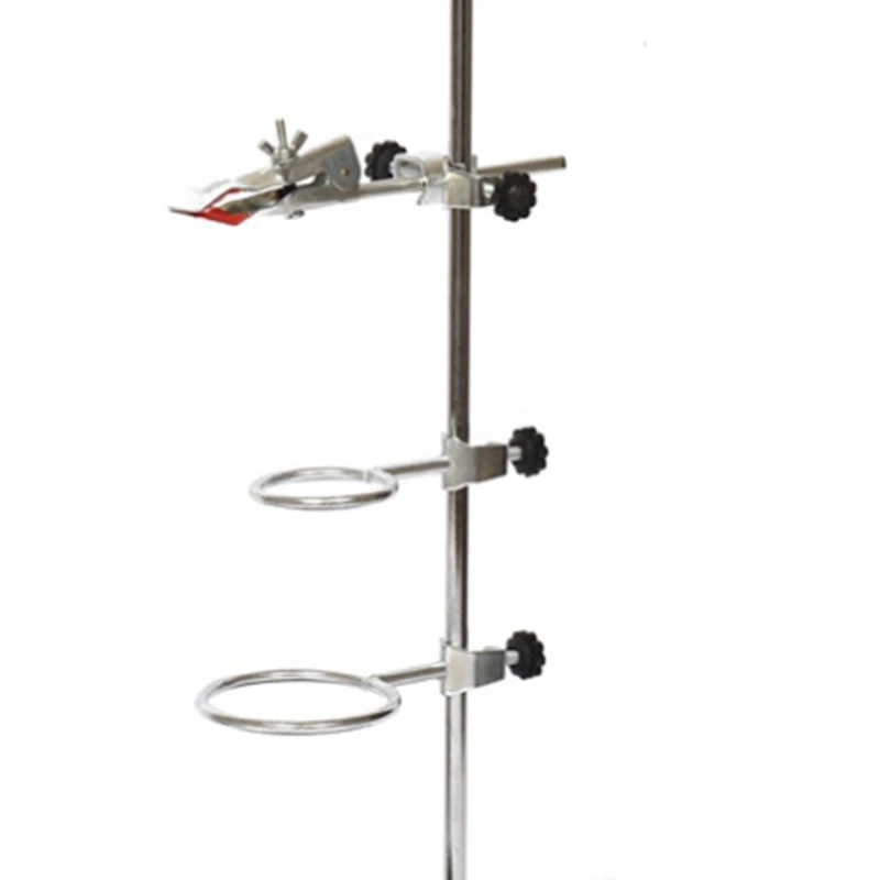 Laboratory Grade Metalware Support Stand, Cork Lined Burette Clamp With 2 Retort Ring (2Inch,3Inch Dia)