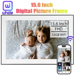 15.6 Inch Digital Photo Frame Smart WIFI Digital Picture Frame 32GB Storage 1920*1080 IPS FHD Touch Large Screen Auto-Rotate