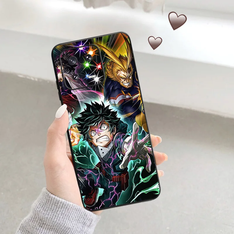 Matte Phone Case for Redmi Note13 Pro 5G Note 12 12c 13c Xiaomi 12X 12T 13 Lite Todoroki Shoto My Hero Academia Black Soft Cover