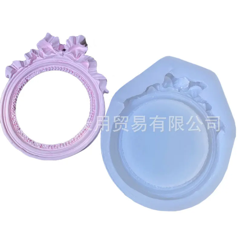 Engraved Photo Frame Wreath Silicone Mold DIY Handmade Epoxy Table 15-1020