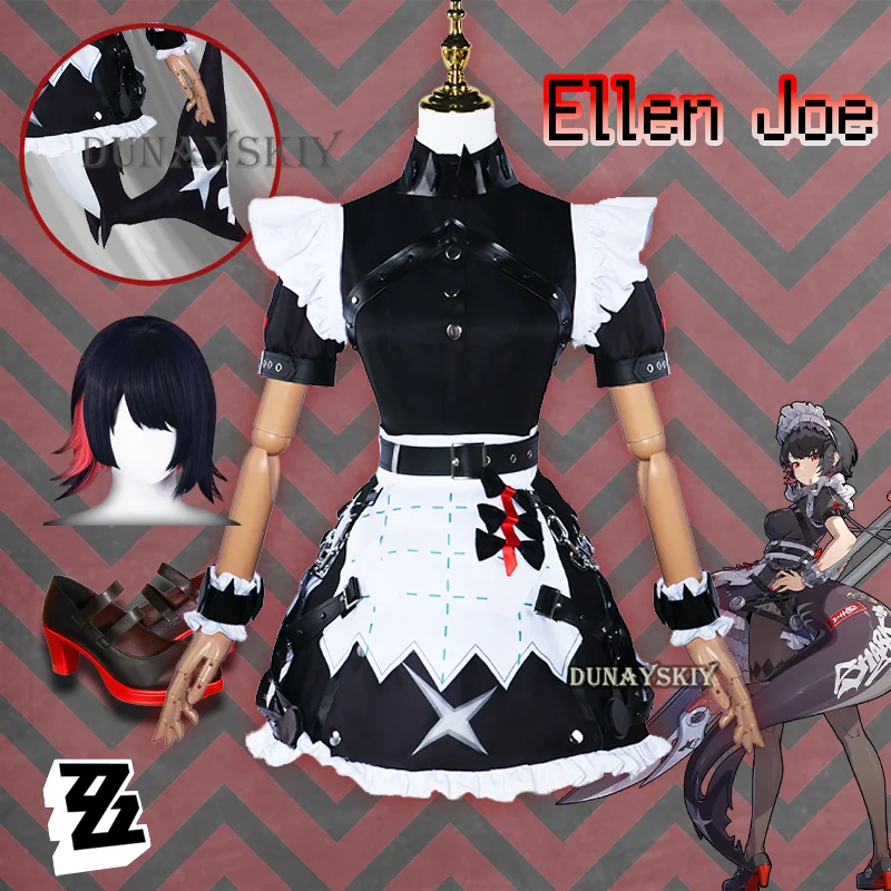 Zenless Zone Zero Ellen Joe disfraz de Cosplay, uniforme con Peluca de Anime, fiesta de Halloween Disfraces de, juego de Mascarada para mujer