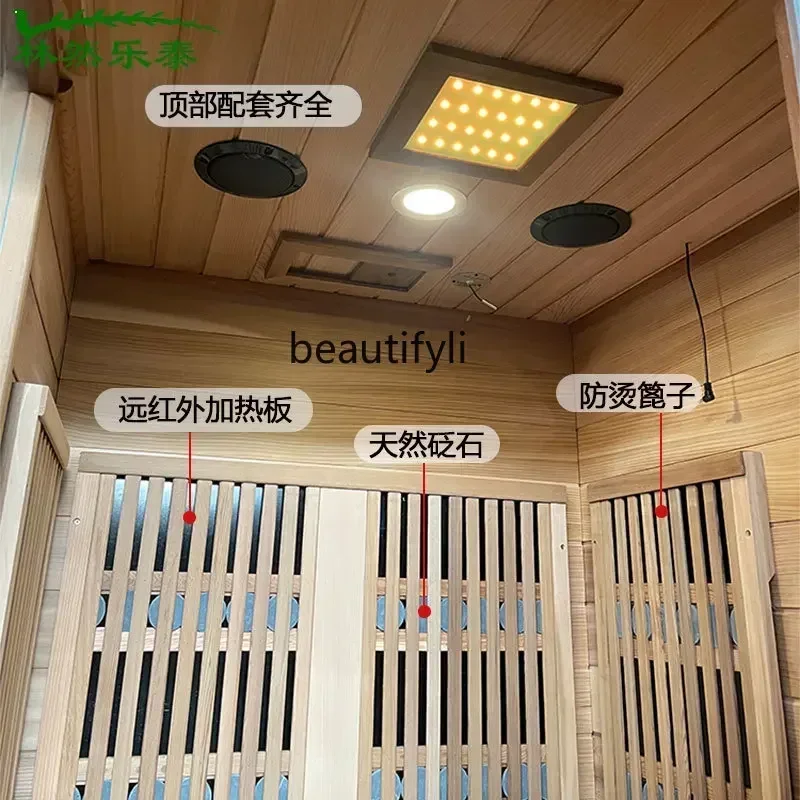 cc182R Steam room Physiotherapy dry steam, sweat detox sauna, solid wood