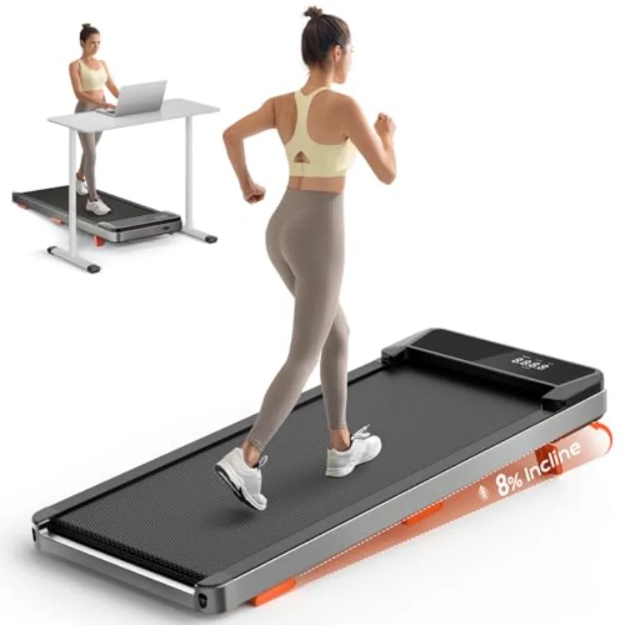 

Home office walking pad treadmill with incline portable under desk treadmill in black 2.5HP motor 265 lbs ccity remote control