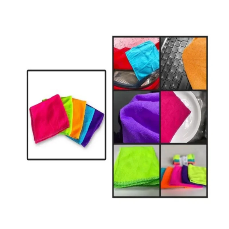 10PCS Flannel Automotive Microfiber Cloth Household Cleaning Car Wash High-quality Detailing Cleaning Household Accessories