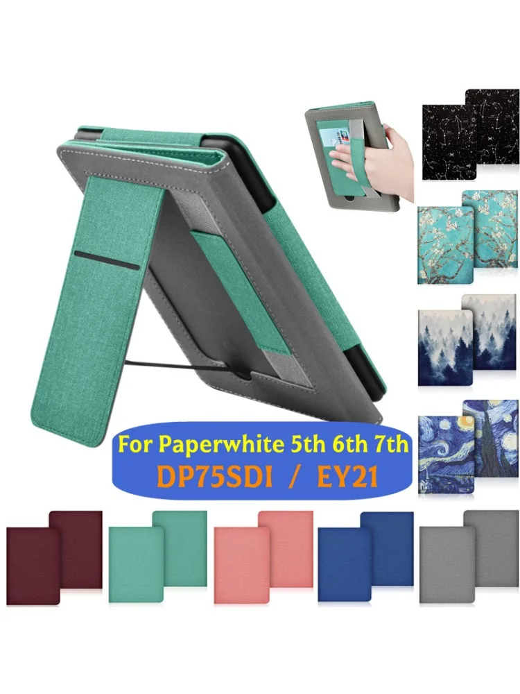 Etui z paskiem na rękę do czytnika Kindle Paperwhite 6-calowego (5./6./7. generacja) z lat 2012-2017, model EY21 DP75SDI, podstawka do czytania e-booków — zdjęcie produktu 7