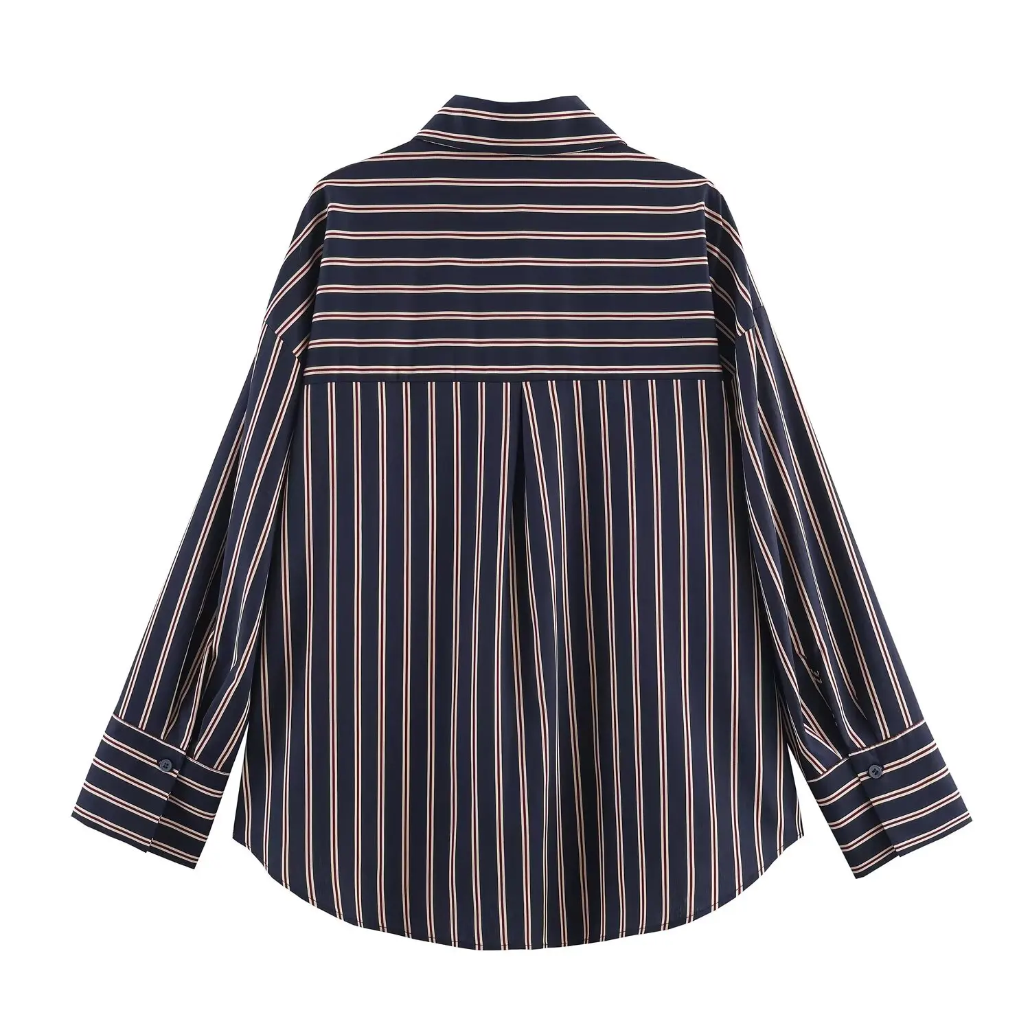 Women's Casual Striped Shirt Long Sleeve Lazy Style Spring Autumn New Fashion OL Female Universal Trendy Button Up Blouses Top