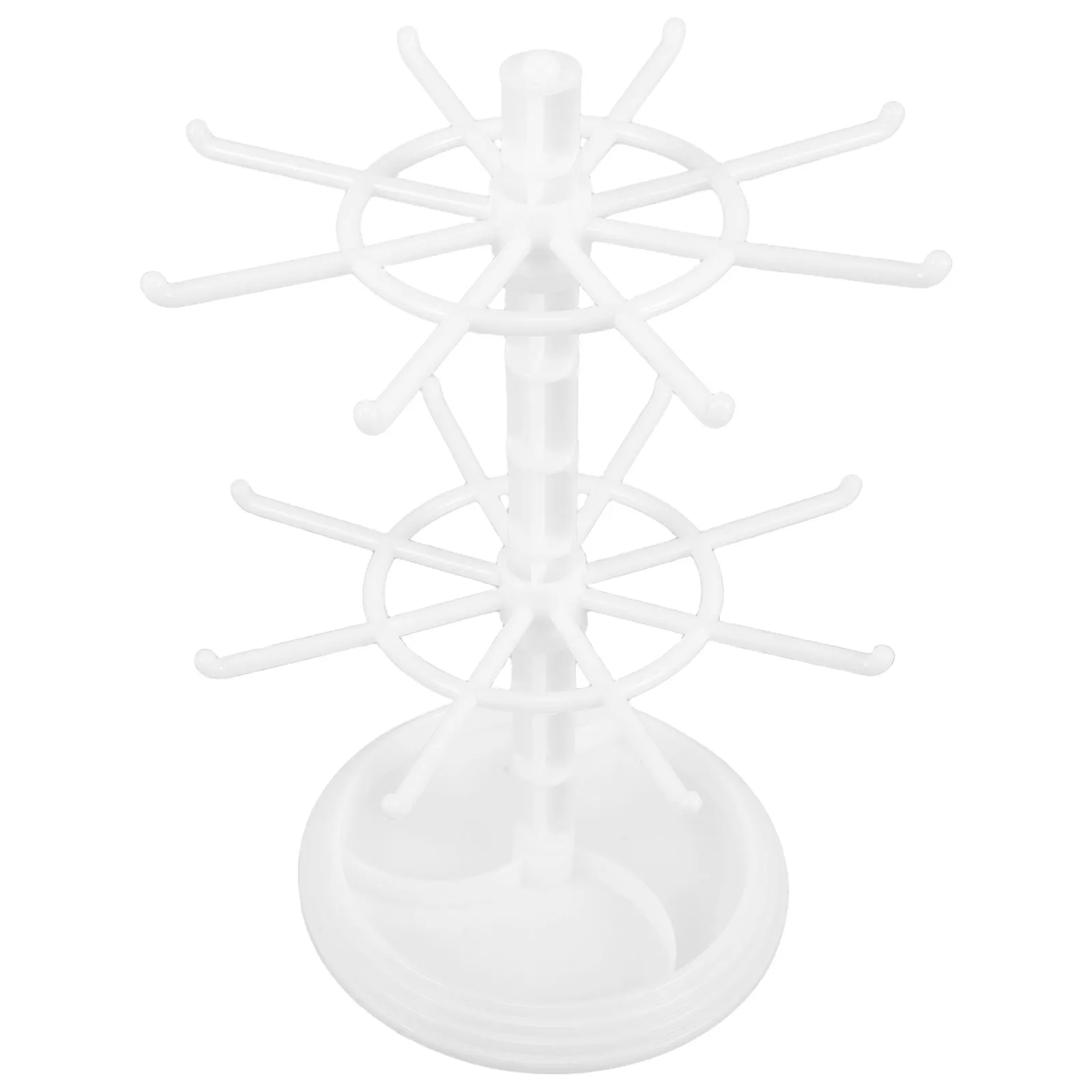 

Элегантная вращающаяся подставка для украшений, поворотный стол на 360 градусов для серег, ожерелий, браслетов, брелоков, компактный пластиковый органайзер