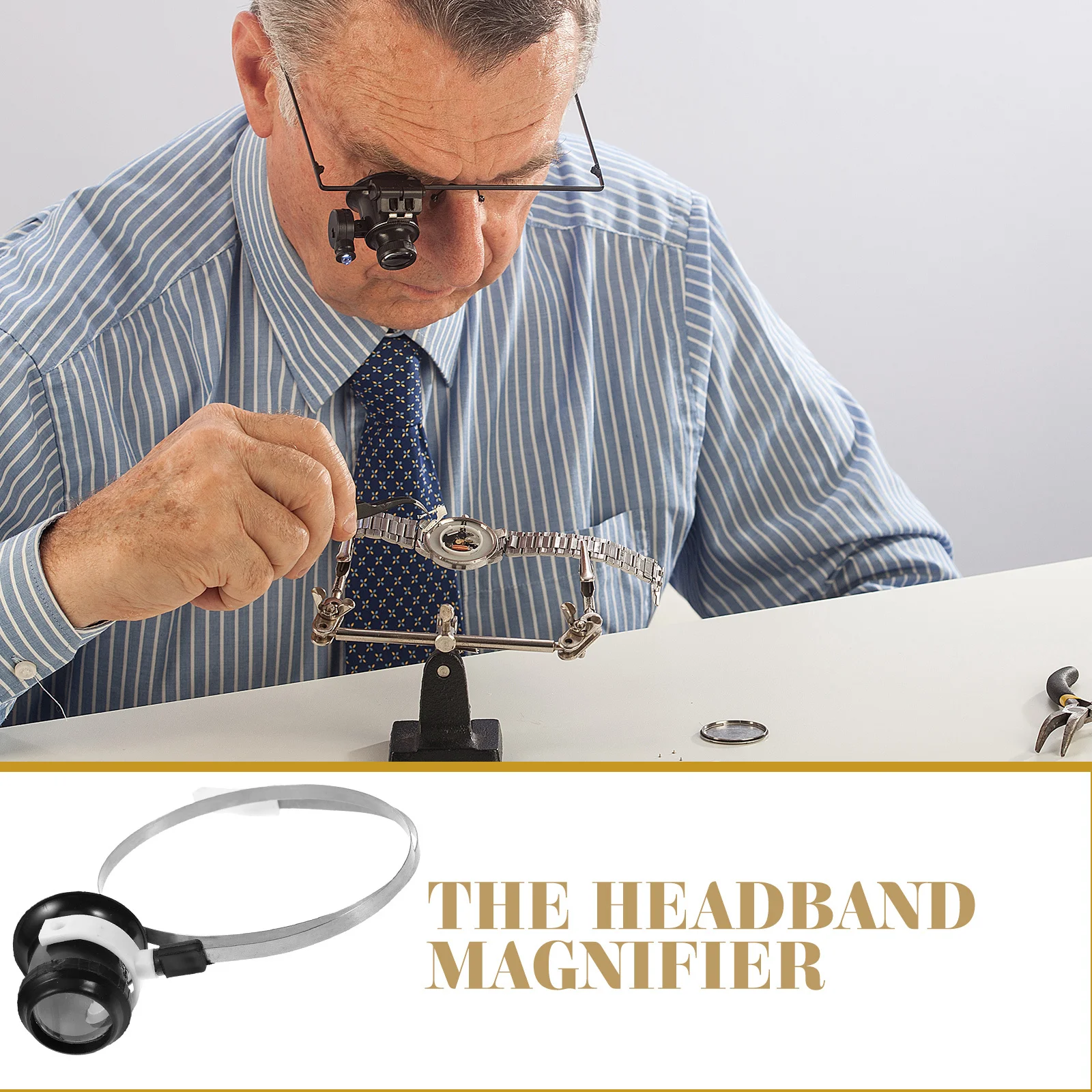 

1 Set Watch Repairing Magnifier Portable Loupe For Jewelry Tools Headband Magnifier Hands Free Craft Repair Tool Watchmaker