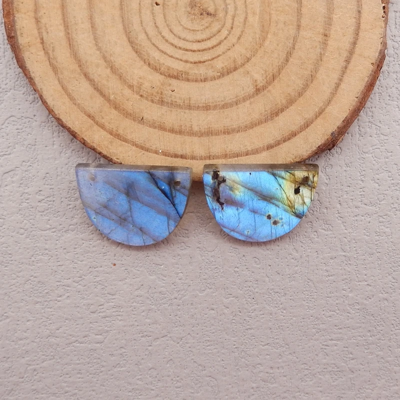 

Handmade Jewelry Double Holes Earring Bead,Natural Stone Flashy Labradorite Earrings Accessories