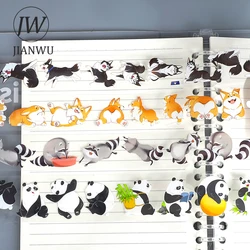 JIANWU 500cm Kawaii Animals Material Collage Landscaping PET Tape Creative DIY Journal Scrapbooking Stationery