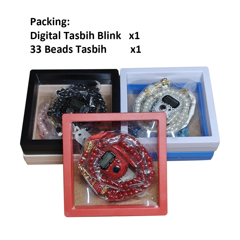 2set per lot Blink Digital Tally Counter and 33 Beads Acrylic Tasbih Ramdam Gift