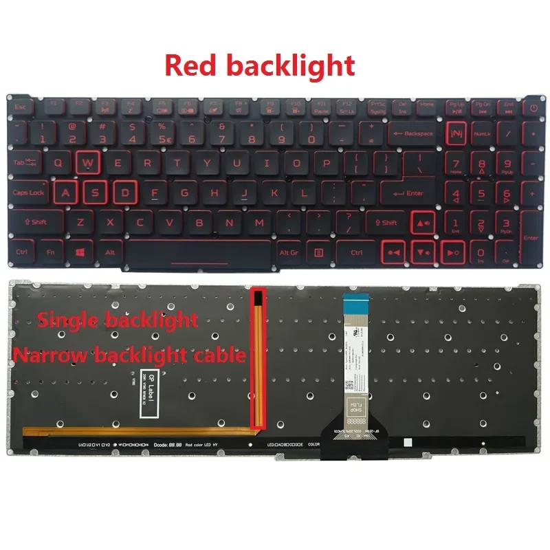Imagem -04 - Teclado Portátil para Acer Nitro An51556 An515-57 An515-58 An51545 Helios 300 Ph315-54n22c1 N20c1 Eua Novo