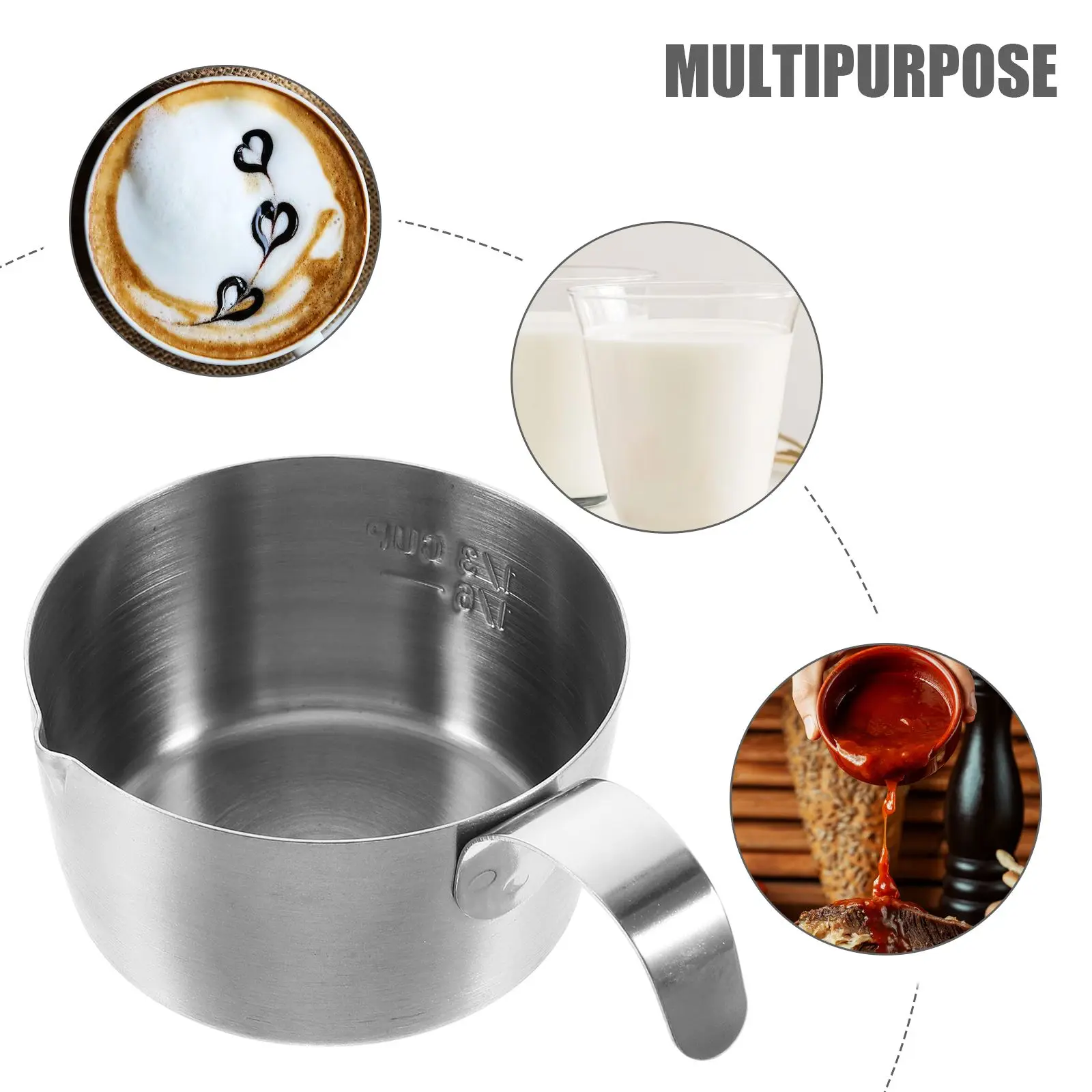 Stainless Steel Sauce Cup 80ml Measuring Pitcher Small Milk Container Extraction Kitchen Bar Accessories
