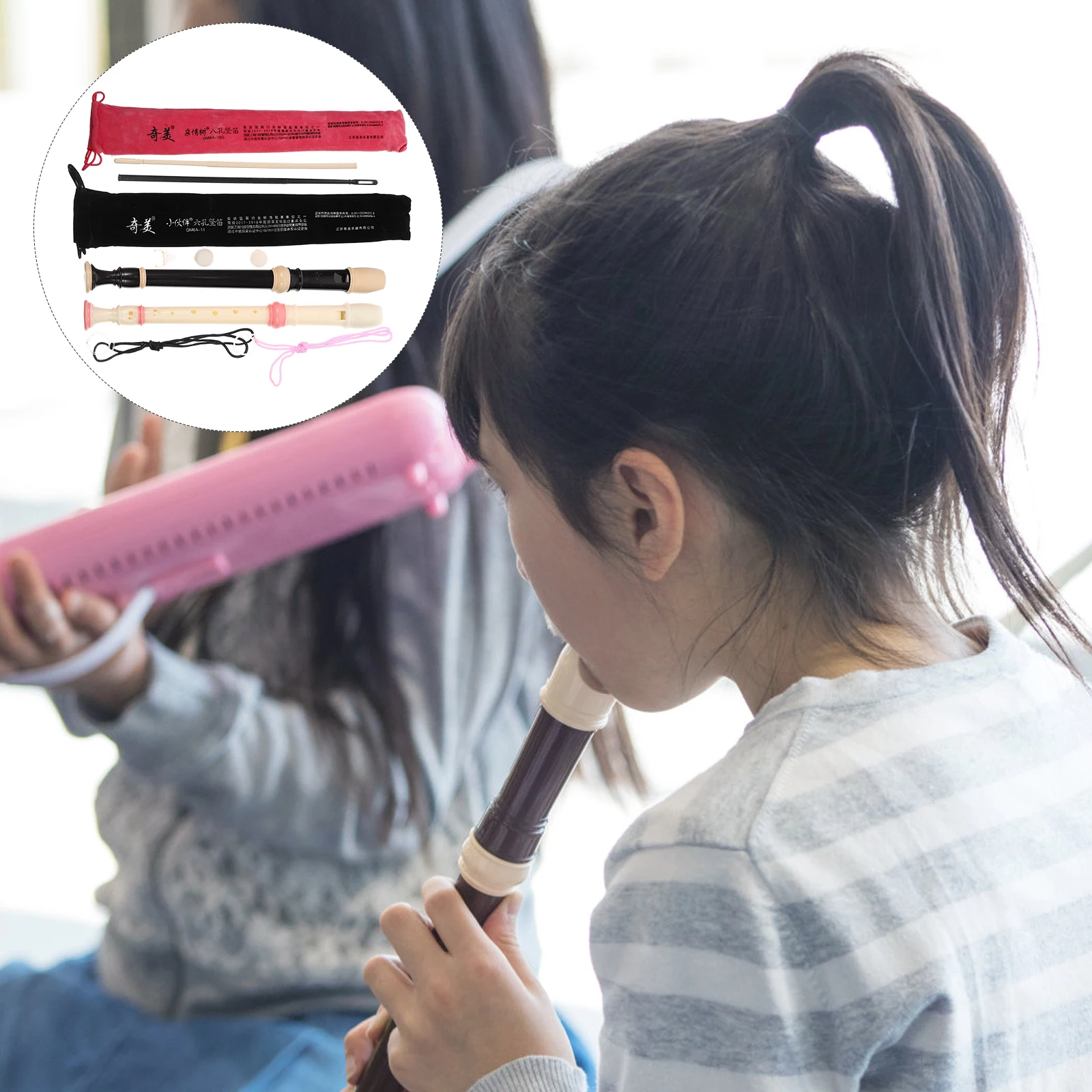 

Recorder Set Gentle Sound Clarinet for Children Simple Wind Instrument Players Abs Kids Comfortable Hand Learners