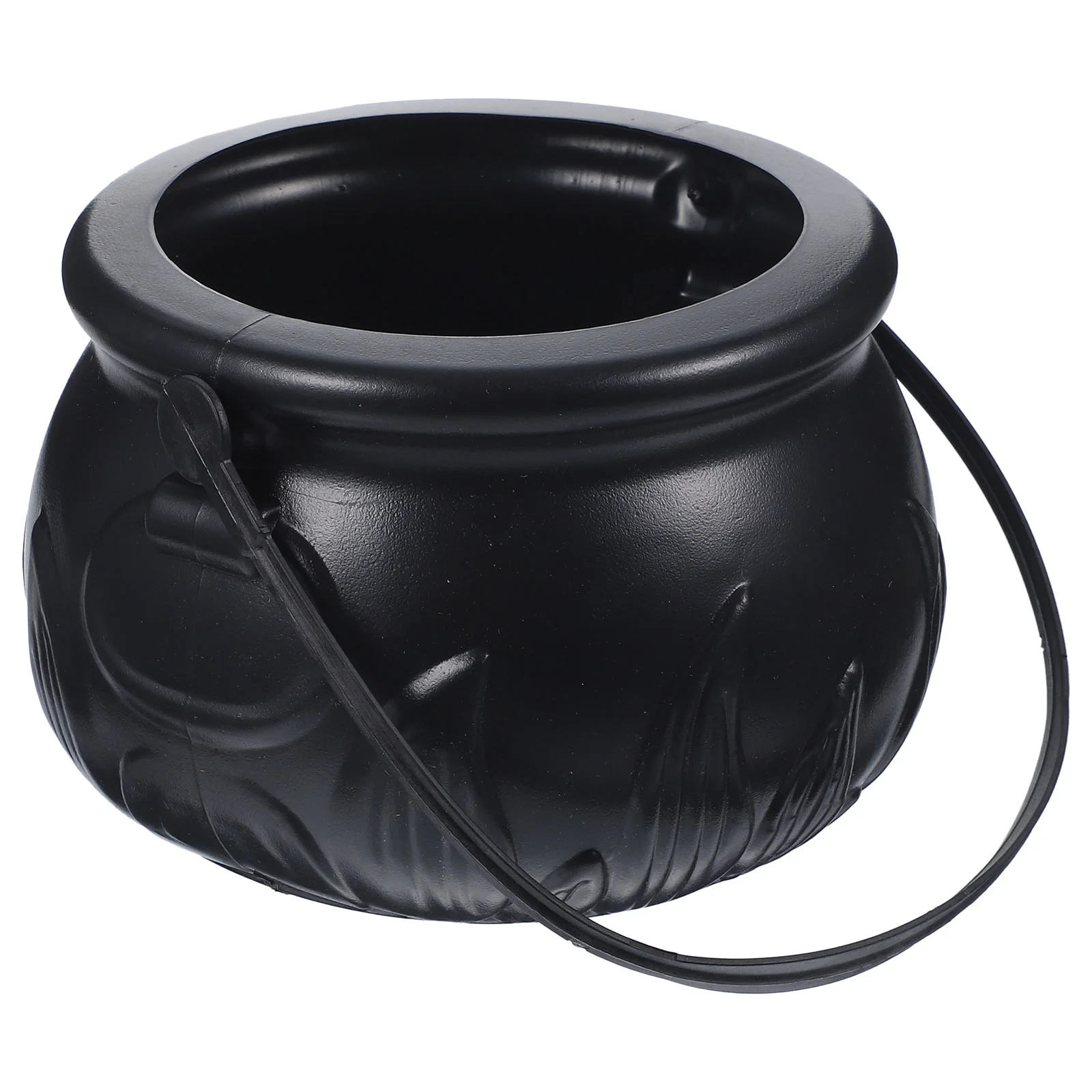 Halloween Themed Decorations Large Size Witch Bucket Plastic Round Basket(Black) candy kettle candy jar