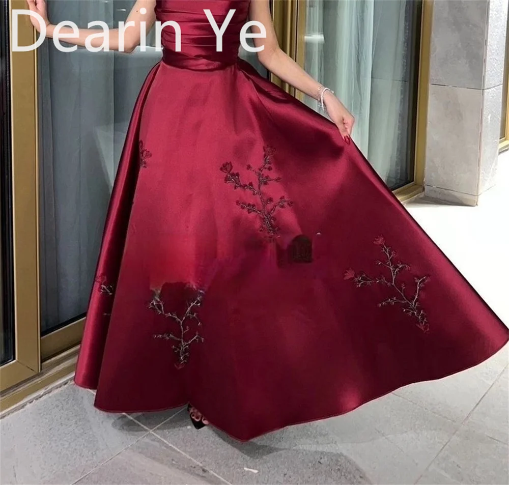 Customized Evening Dress Formal Dearin Strapless A-line Floor Length Skirts Embroidery Bespoke Occasion Dresses Prom Gown Saudi