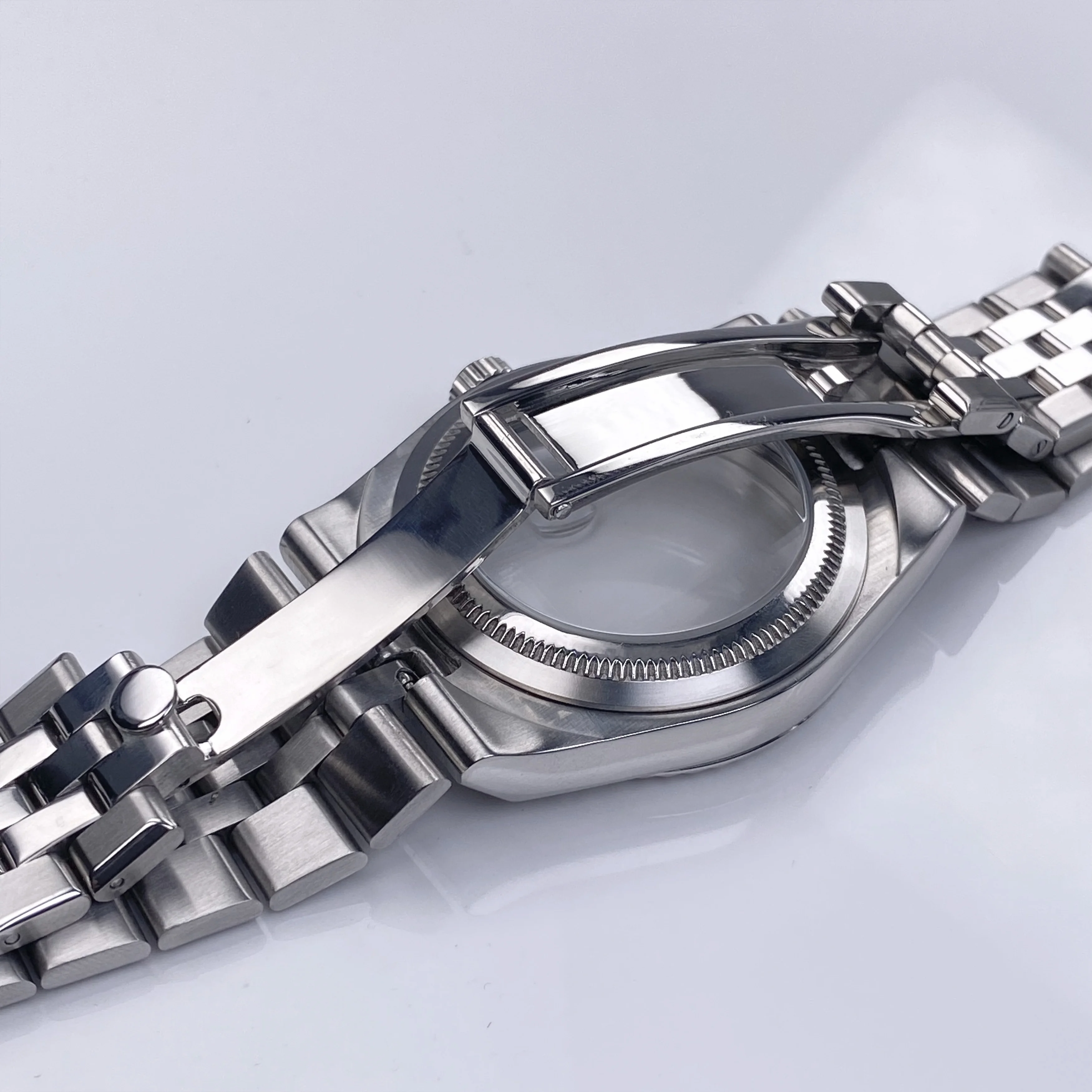 NH35 39,5 mm para caixa de relógio Land-Dweller com pulseira de vidro safira aço inoxidável 33,8 mm mostrador adequado para peça de reposição de movimento NH35